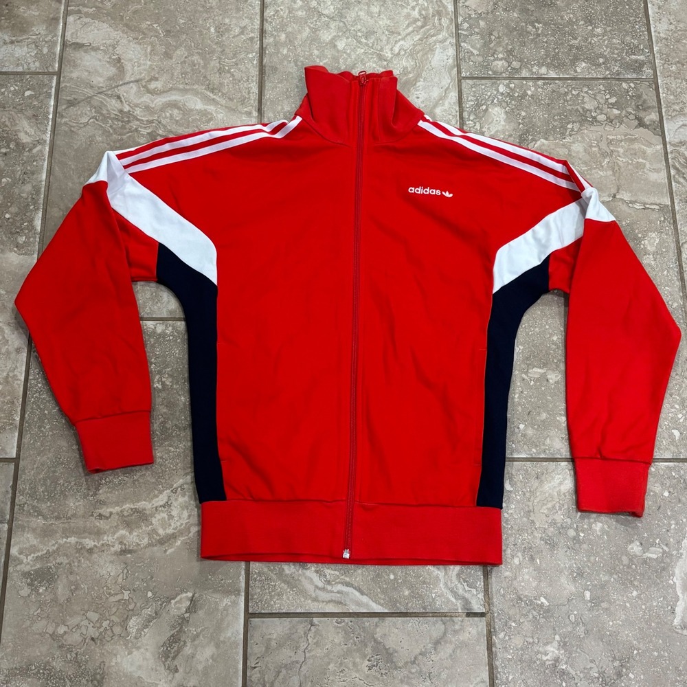 Adidas Originals Mens Red Colorblock Full Zip Track Jacket BK5913 Small‎